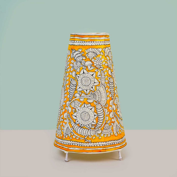 13 inch | Medium Hand Painted Tholu Bommalata Tabletop Lamp