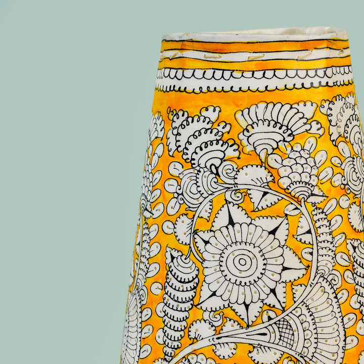 13 inch | Medium Hand Painted Tholu Bommalata Tabletop Lamp