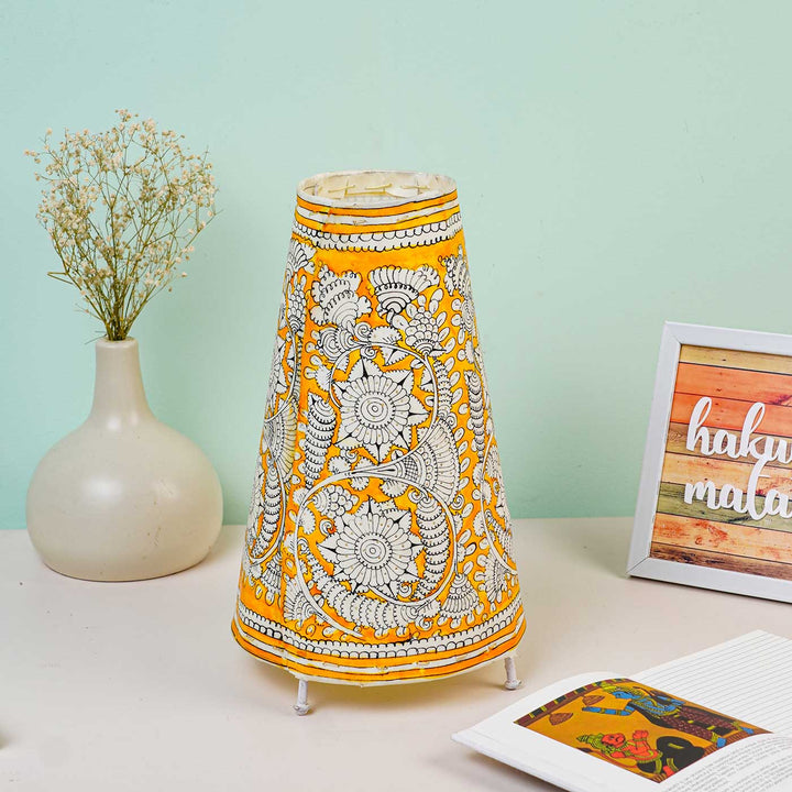 13 inch | Medium Hand Painted Tholu Bommalata Tabletop Lamp