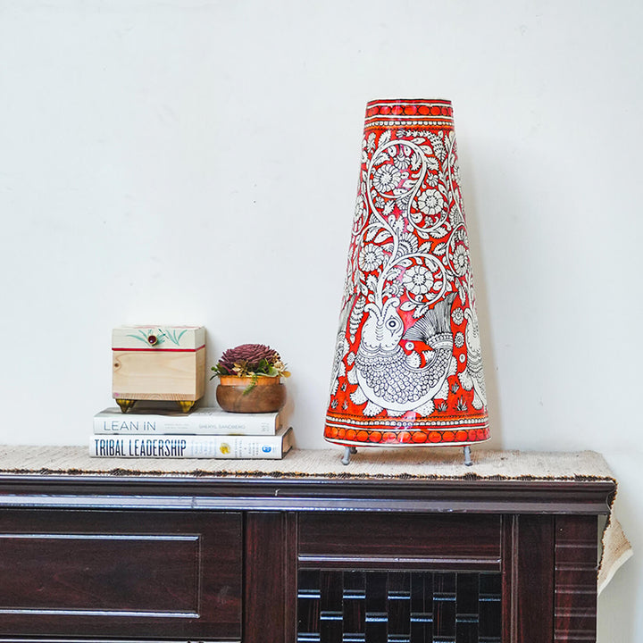 17 inch | Hand Painted Fish Tholu Bommalata Medium Tabletop Lamp