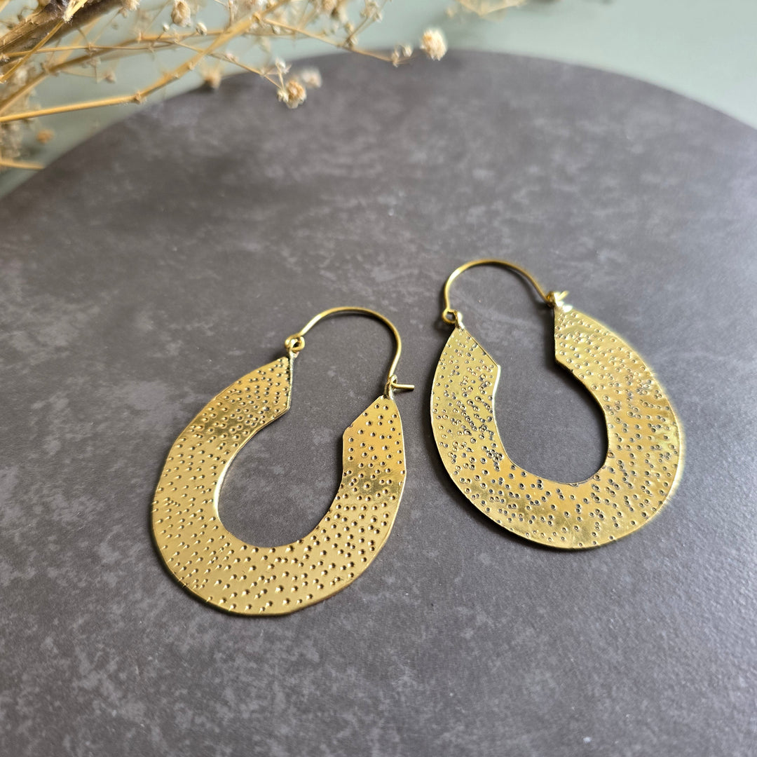 Handmade Antique Aura Brass Earrings | Set Of 3