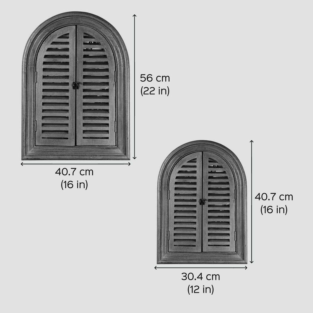 Large Arched Vintage Window Name Plate With Beach Theme - Dimension Chart with Measurements