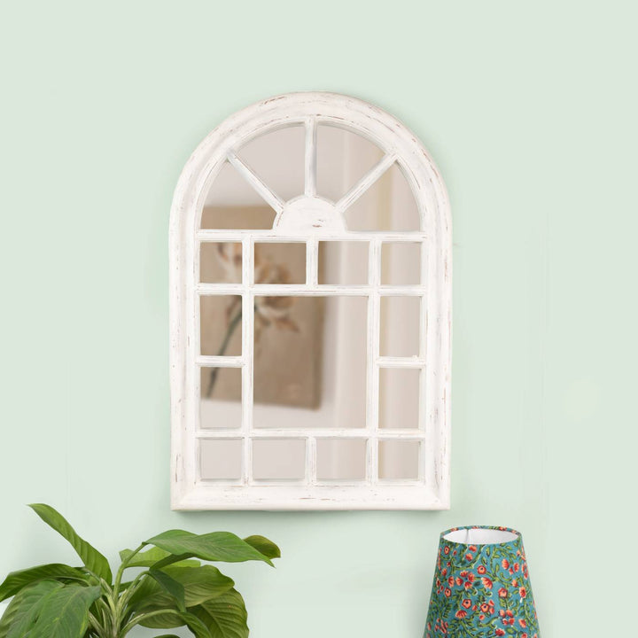 Arched Vintage French Split Mirror Frame