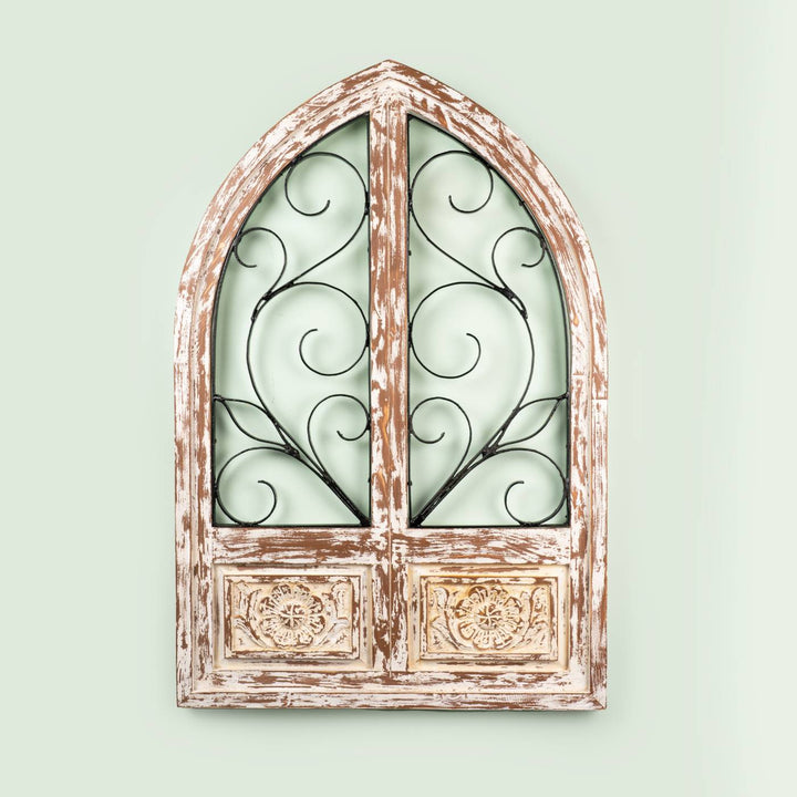 Decorative Pine Wood & Iron Wall Frame