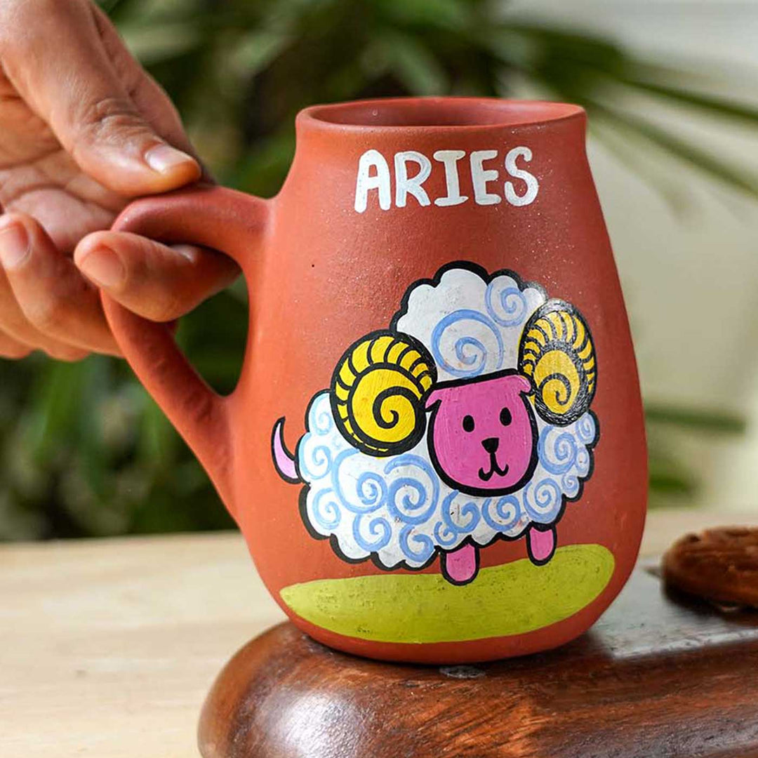 Aries | Personalized Hand-painted Zodiac Sign Terracotta Mug