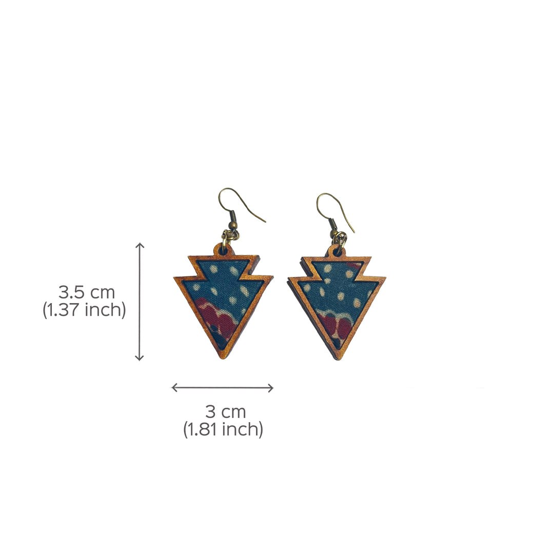 Handcrafted Wood & Fabric Arrow Earrings & Necklace