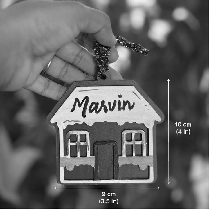Personalized Hand-Painted House Wooden Ornament For Christmas Decoration