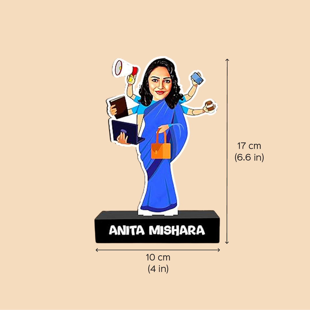 Photo Personalized Multitasker Theme MDF Wood Caricature Cutout For Mothers