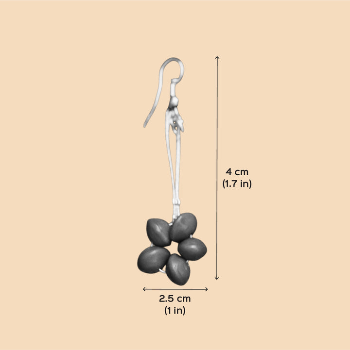 Handmade Red Flower Design Gunj Seed Earrings