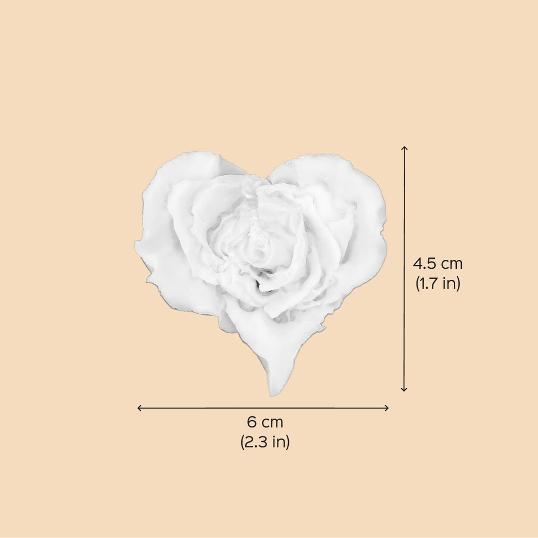 Handmade Heart Shaped Rose Soy Wax Candle