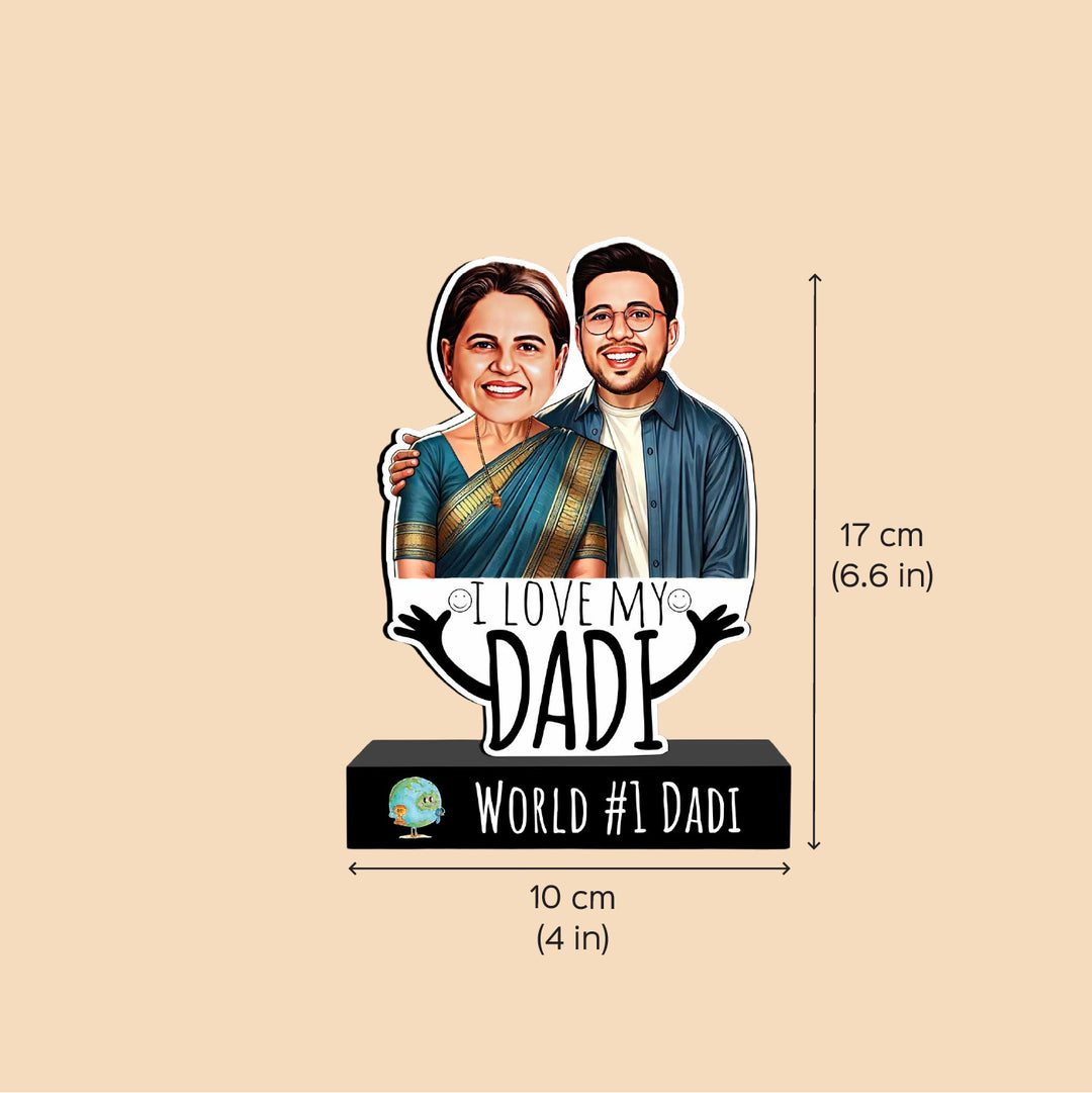Photo Personalized "World’s #1 Dadi" MDF Wood Caricature Cutout