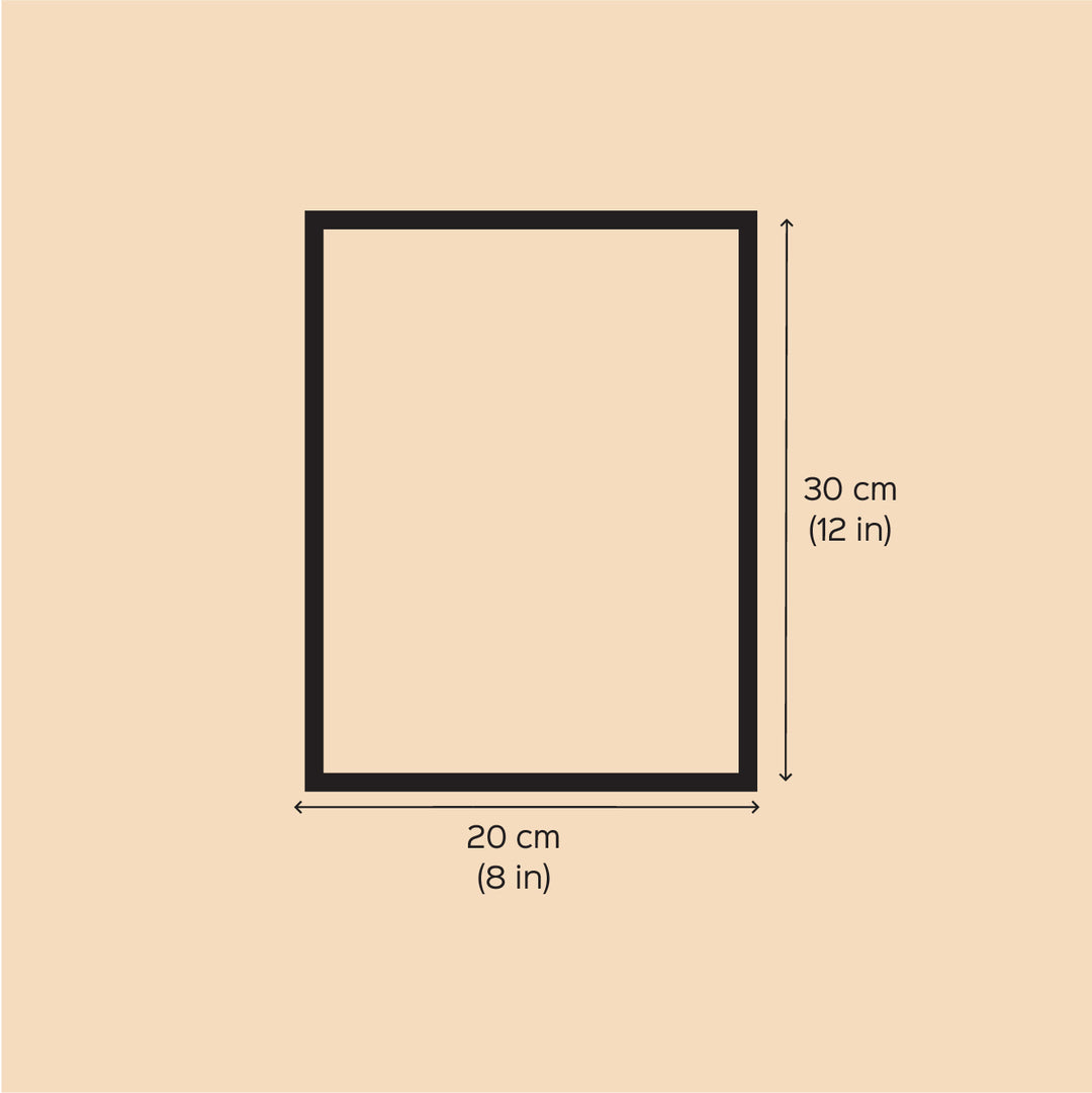 Personalized Woodzzle Theme Wooden Nameplate - Dimension Chart Showing Height Width