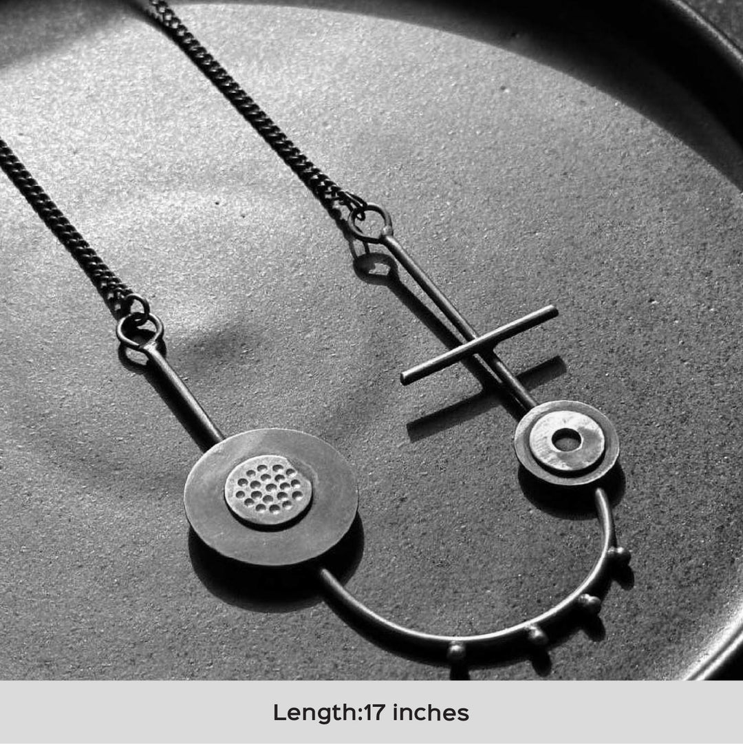 Handmade Roundabout Design Brass Necklace