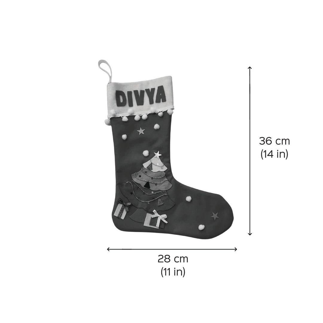 Personalized Felt Tree Christmas Stocking