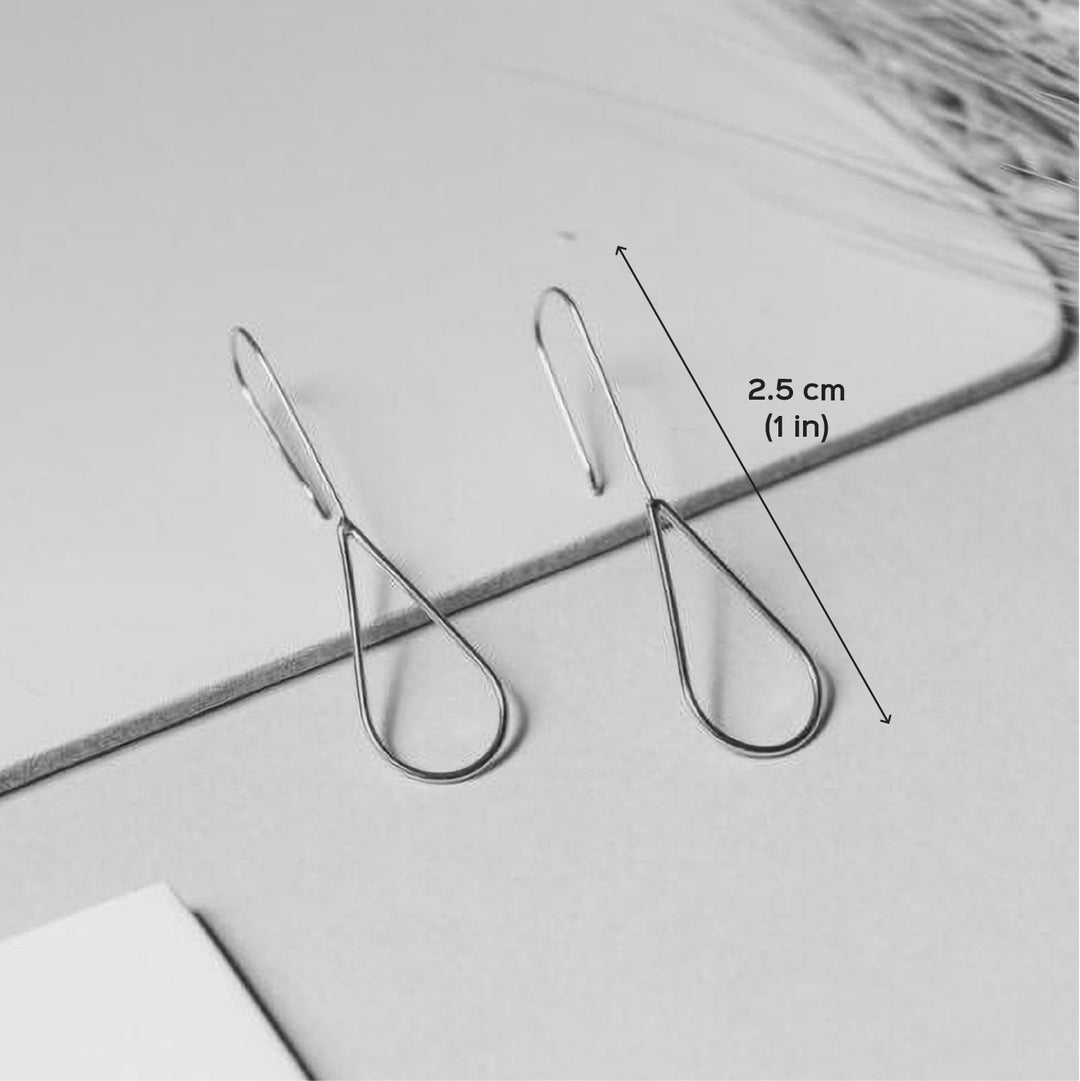 Handmade Drop Shaped Short Hooks Brass Earrings