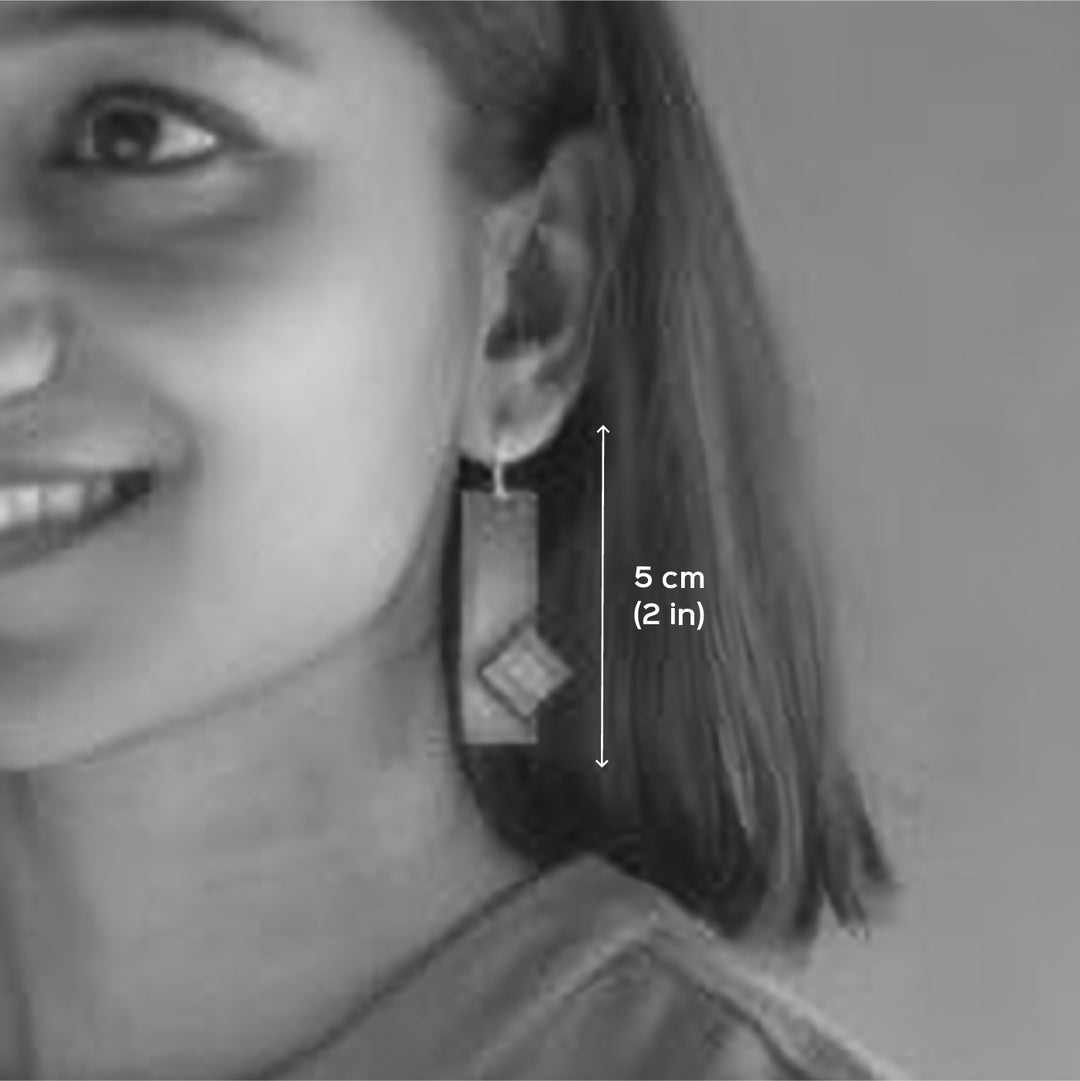 Contemporary Strips And Rhombus Earrings