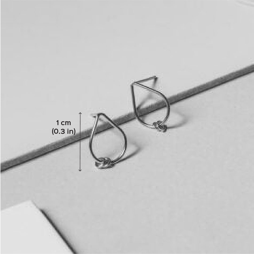 Handmade Drop Shaped Stud With Hangings Brass Earrings