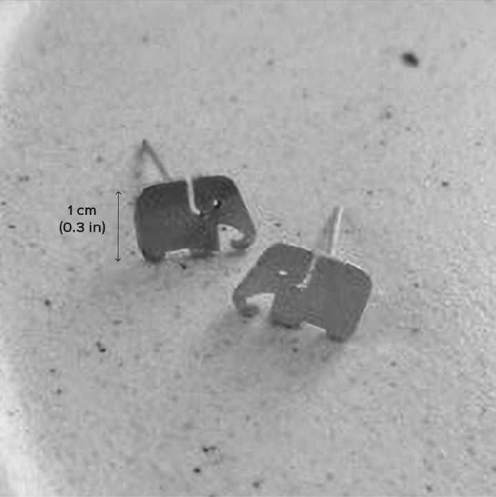 Modern Ellie The Elephant Brass Stud Earrings
