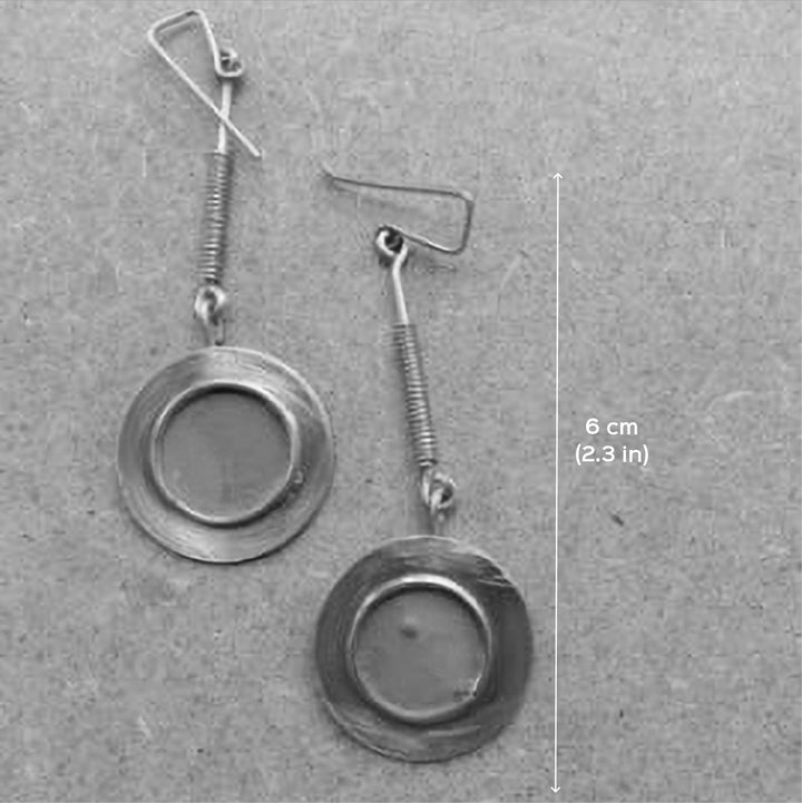 Contemporary Disc Verdigris And Moss Earrings