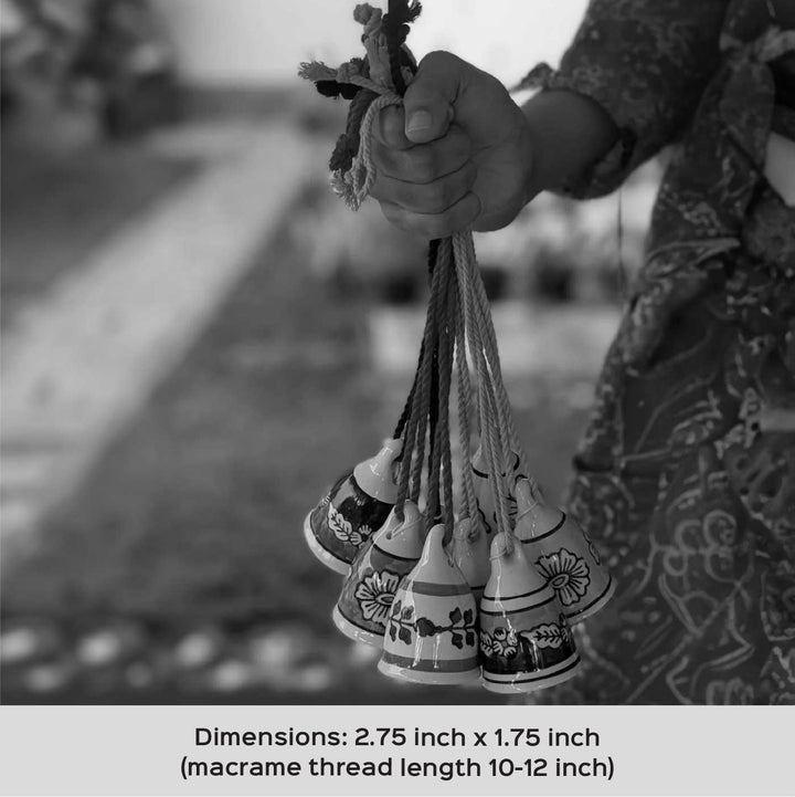 4 Pc  | Handmade Blissful Design Ceramic Bell