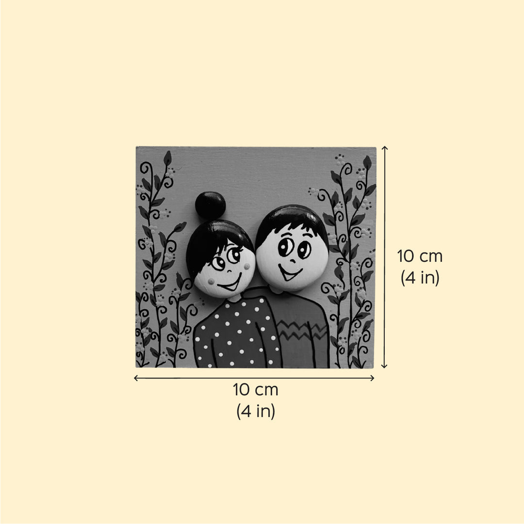 Personalised Hand-Painted Pebble Art Bengali Wedding Couple Wooden Decorative Plaque