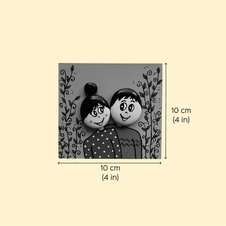 Personalised Hand-Painted Pebble Art Bengali Wedding Couple Wooden Decorative Plaque