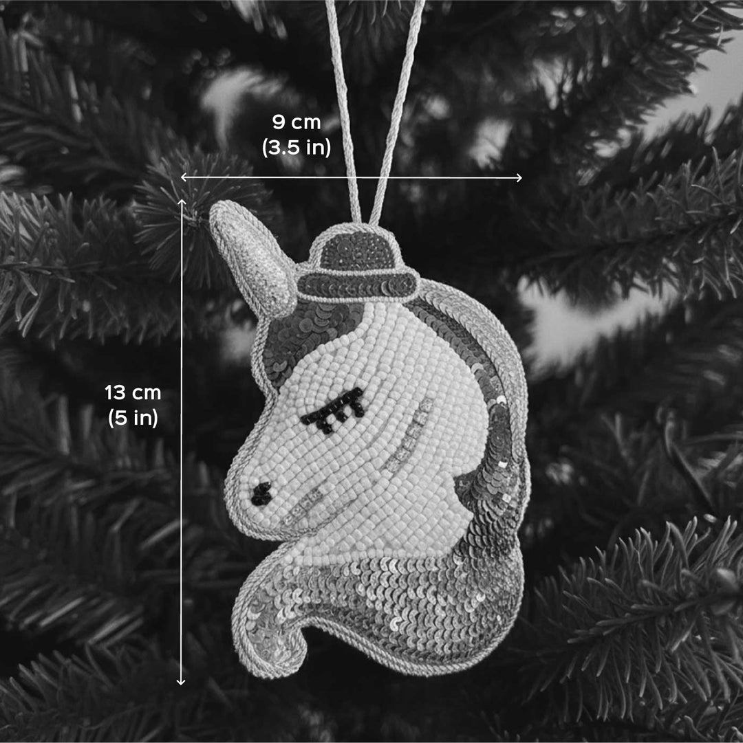 Premium Unicorn Design Sequin Zardozi Ornament