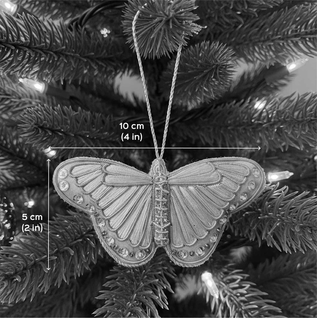Pink Butterfly Handmade Premium Zardozi Ornament