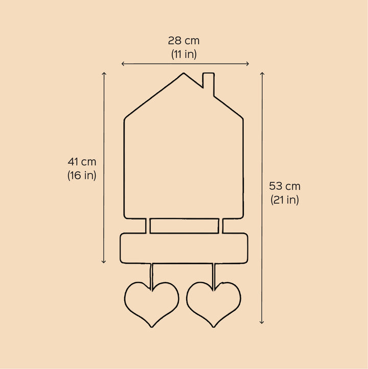 Printed Wooden House Shaped Owl Nameplate For Family