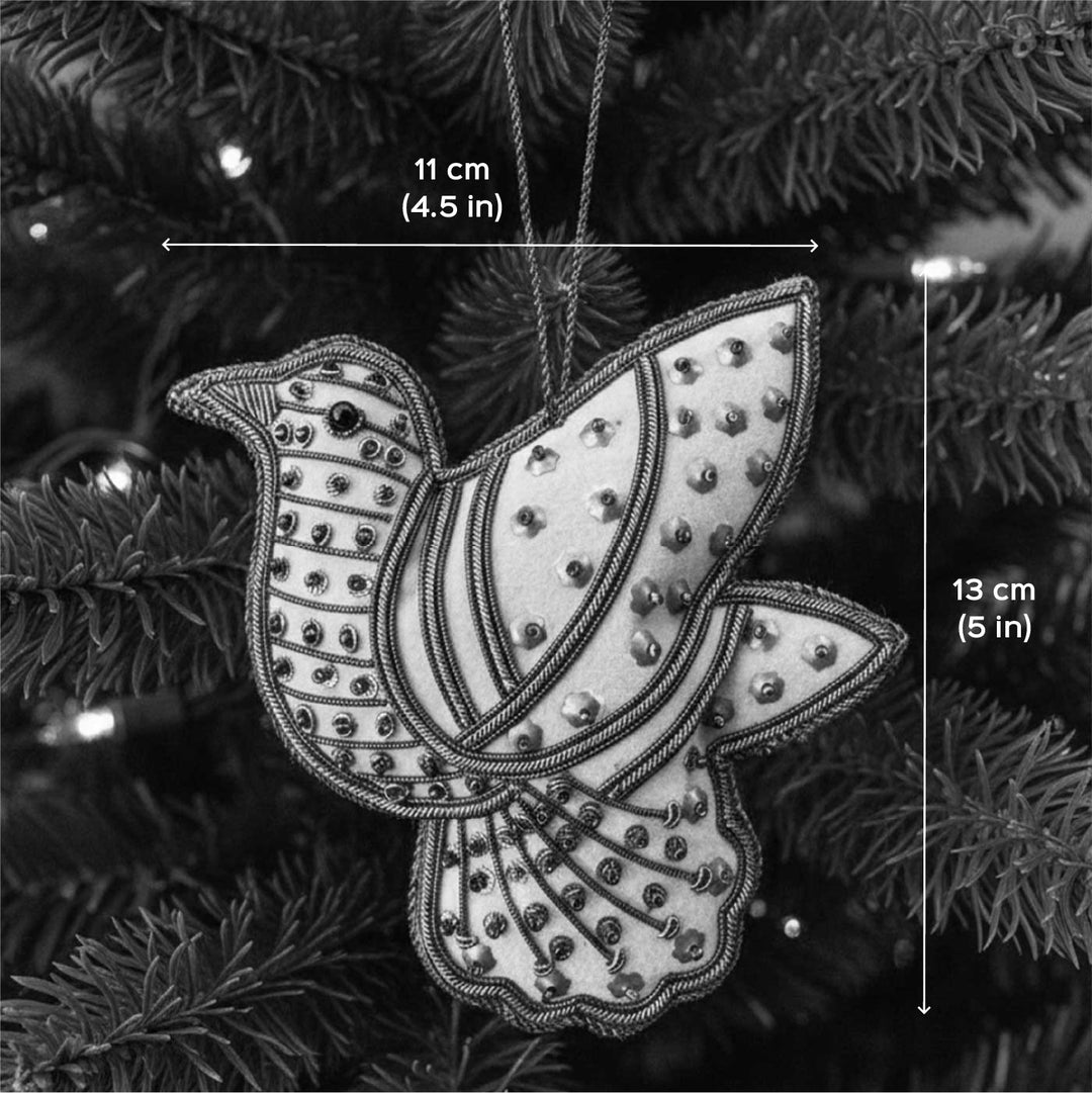 Pink Dove Sequin Premium Zardozi Ornament
