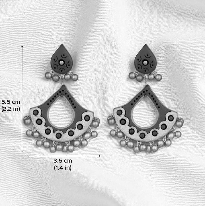 Handmade Diya Theme Elegant Terracotta Earrings
