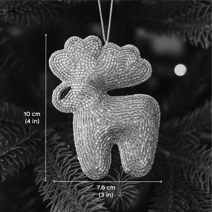 Reindeer Premium Beaded Zardozi Ornament