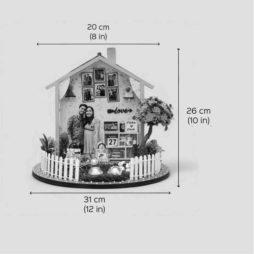 Photo Personalized House Shaped MDF Wood Engagement Platter
