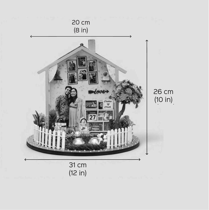 Photo Personalized House Shaped MDF Wood Engagement Platter