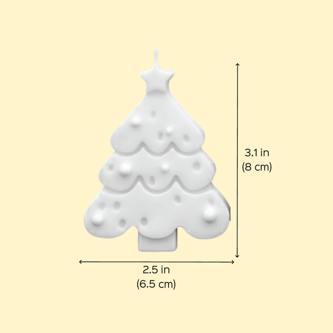 3 Pc | Handmade Scalloped Christmas Tree Soy Wax Candles