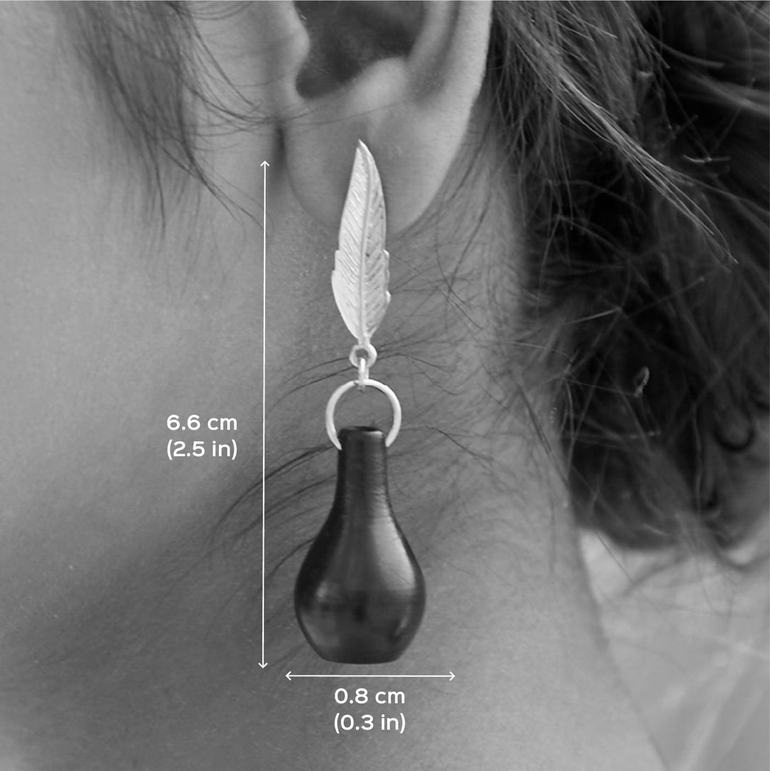 Handmade Feather Design Earrings | 22K Gold And Silver Plated