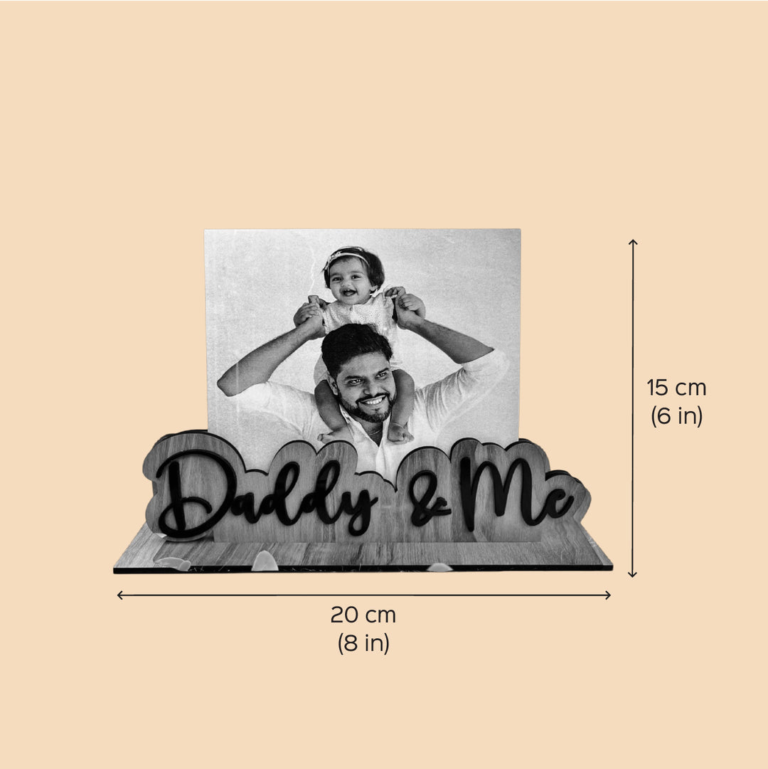 Photo Personalized Laser Cut "Daddy & Me" Wooden Decorative Plaque For Kids