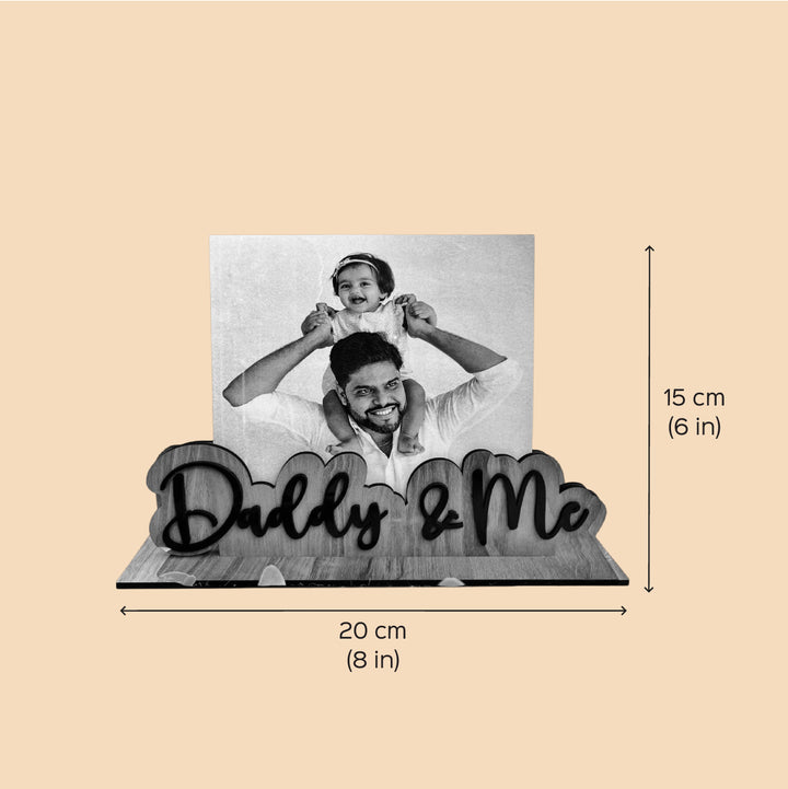 Photo Personalized Laser Cut "Daddy & Me" Wooden Decorative Plaque For Kids