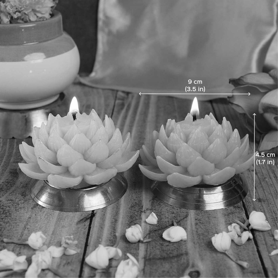 Handmade Blooming Lotus Soy Wax Scented Candle | Set Of 2