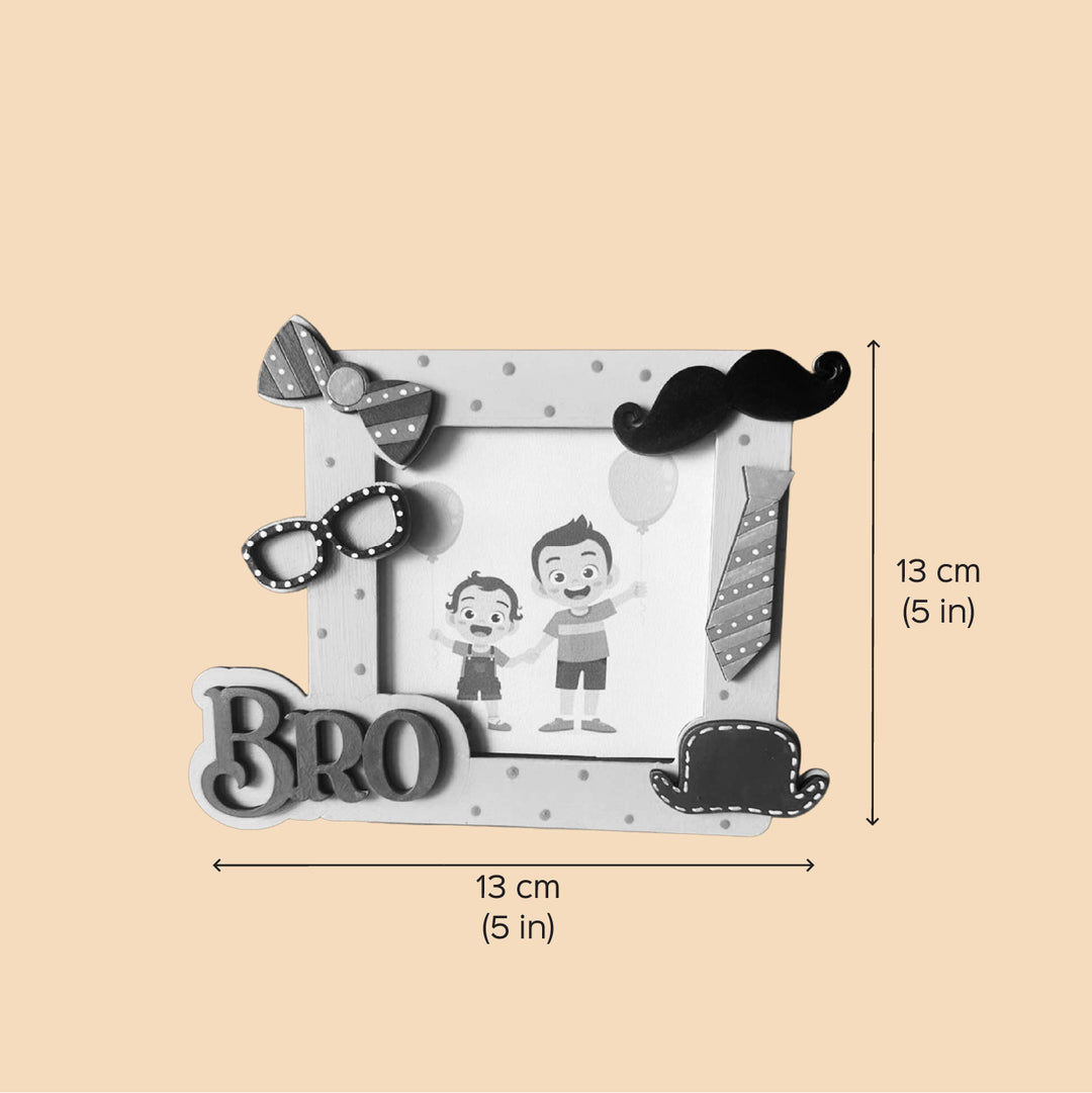Hand-Painted "Bro" Theme Wooden Photo Frame For Brother