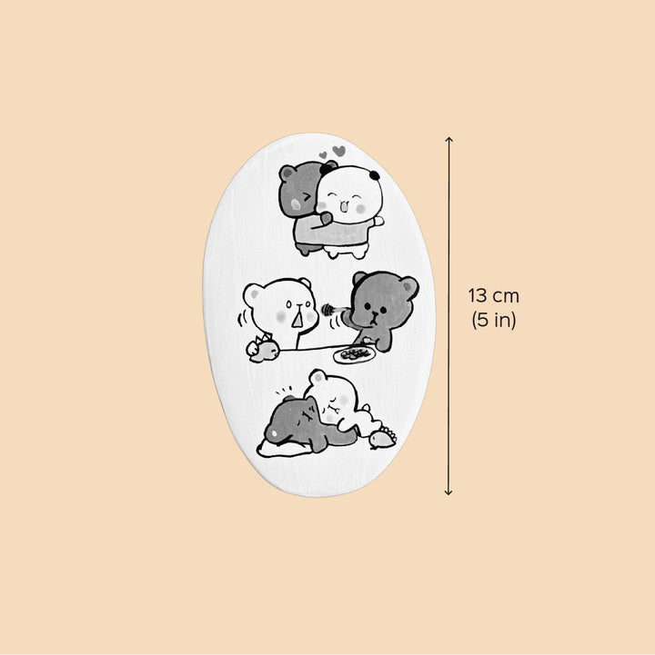 Hand-Painted Cute Couple Illustration Clay Fridge Magnet