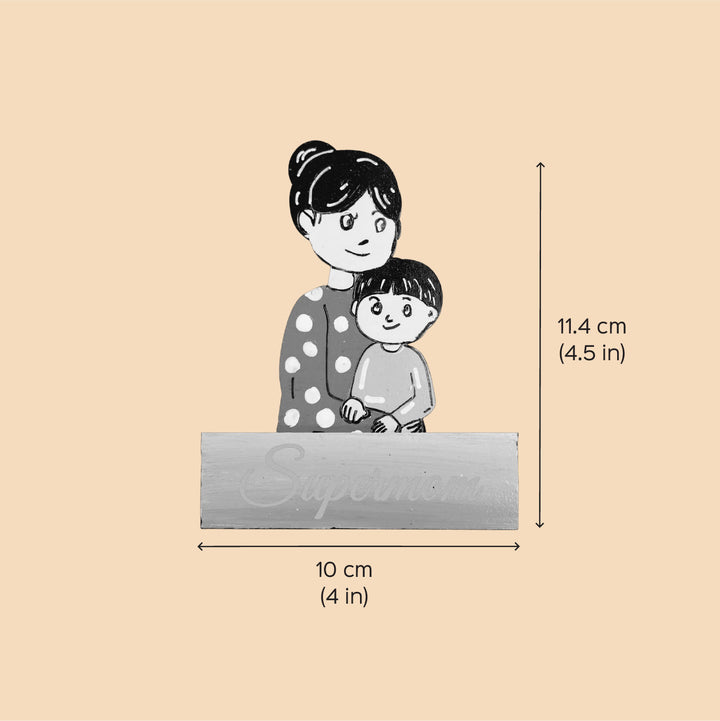 Personalized Mom & Son Theme MDF Wood Fridge Magnet For Mothers