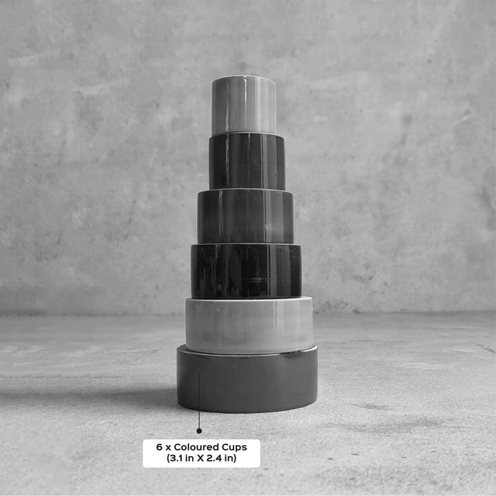 Wooden Nesting & Stacking Cups | Handmade Etikopakka Learning Toy | 1+ Years