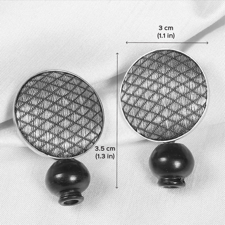 Contemporary Handmade Big Round Zari Brass Earrings | 22K Gold Plated
