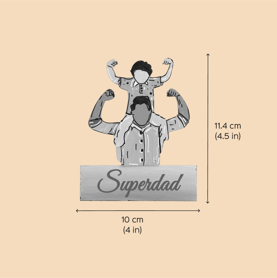 Personalized Cute Dad & Son Theme MDF Wood Fridge Magnet For Fathers