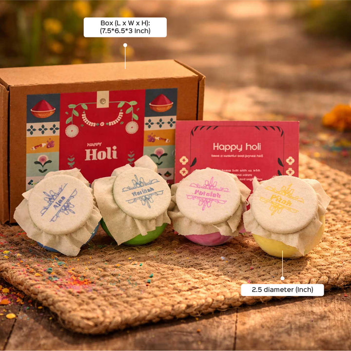 4 Pc | Eco-Friendly Organic Toxin Free Holi Colours | Packed in Matkas