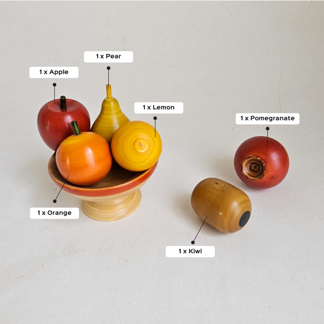 Wooden Mini Fruit Set | Handmade Etikopakka Pretend Play Toy | 2+ Years