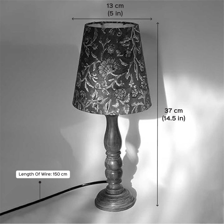 Handmade Red Floral Design Fabric Table Lamp