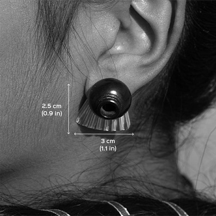 Modern Handmade Minimal Pot And Draping Design Brass Earrings | 22K Gold Plated