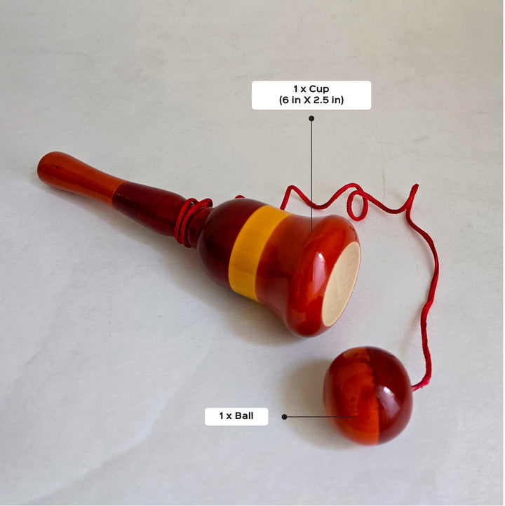 Wooden Catch Ball Handmade Etikopakka Toy | Skill & Coordination | 5+ Years